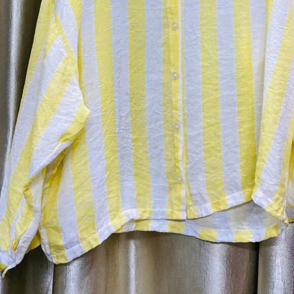 Yellow & White Striped Hooded Blouse - Picture 3 of 3